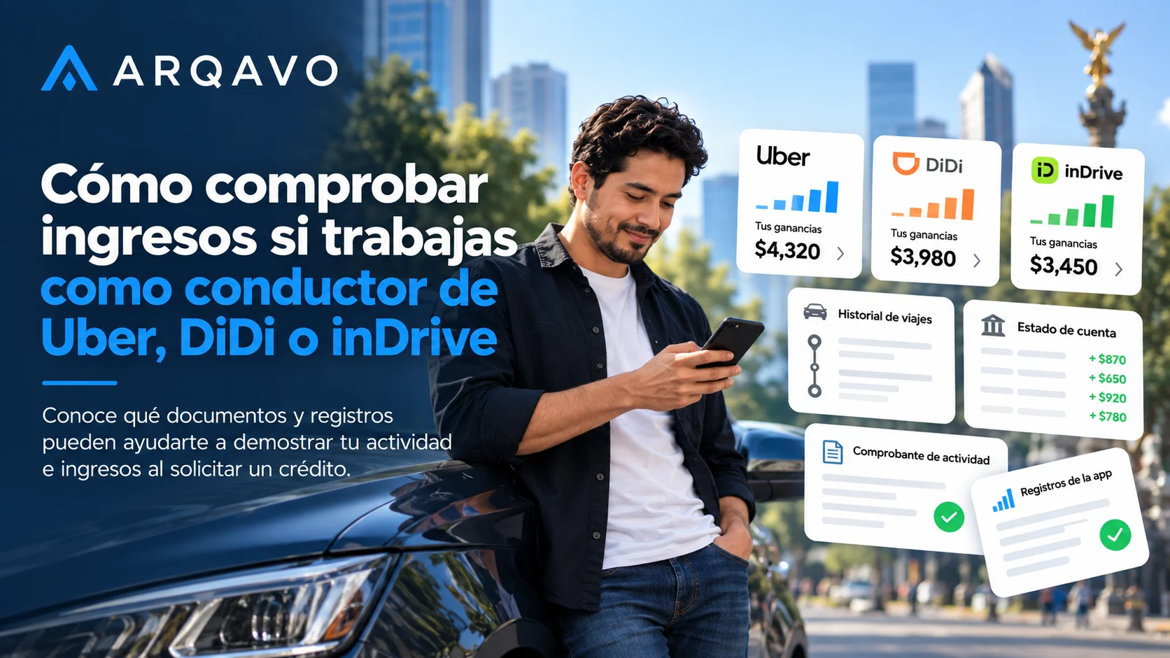 Cómo comprobar ingresos si trabajas como conductor de Uber, DiDi o inDrive